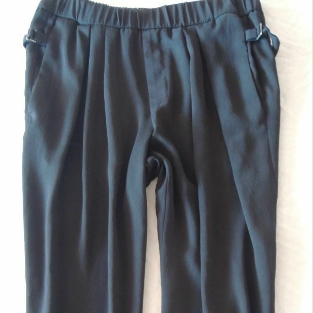 REDUCED HELMUT LANG BLACK DRAPED JERSEY DROP WAIST PANTS COOL ~ 2 S
